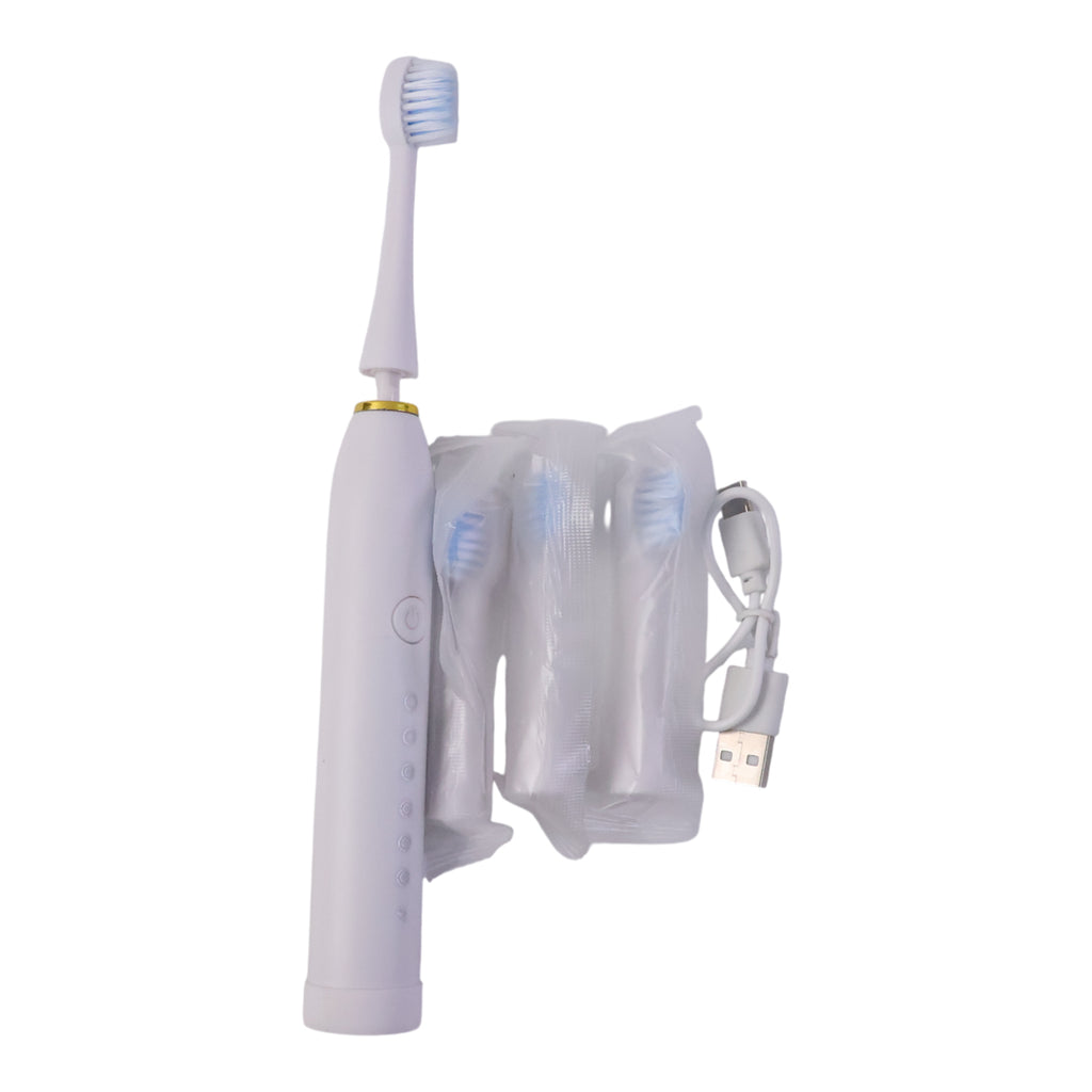 Rechargeable Electric Toothbrush White Color With 3 Extra Head (1 Pc )